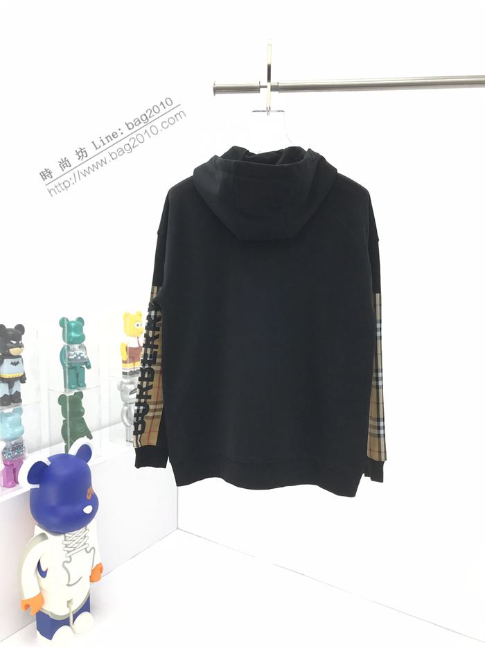 Burberry男裝 巴寶莉秋冬經典拼格紋棉質拉鏈帽衫 BBR拉鏈衛衣外套 男女同款  ydi3274